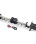 200mm Travel Linear Stage Actuator with SFU1605 Ball Screw and NEMA17 Stepper Motor, square rail for CNC routers, front view