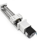 200mm Stroke CNC Linear Stage Motion Actuator with aluminum alloy cross sliding table, SFU1605 ballscrew drive, stepper motor view