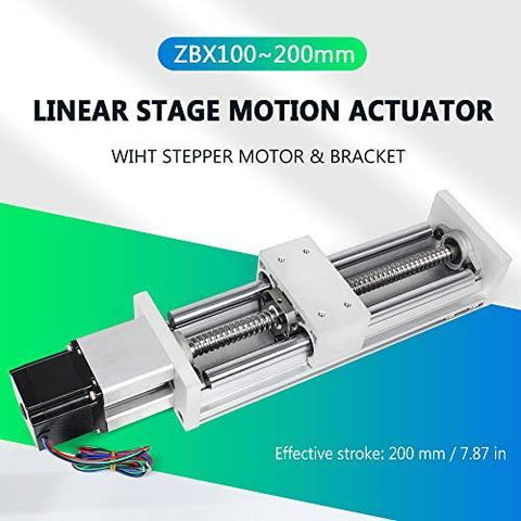 200mm Stroke CNC Linear Stage Motion Actuator, Double Optical Axis X Y Z Axis Linear Slide Rail Aluminum Alloy Cross Sliding Table SBR16 Linear Rail Guide SFU1605 Ballscrew for CNC - VXB Ball Bearings
