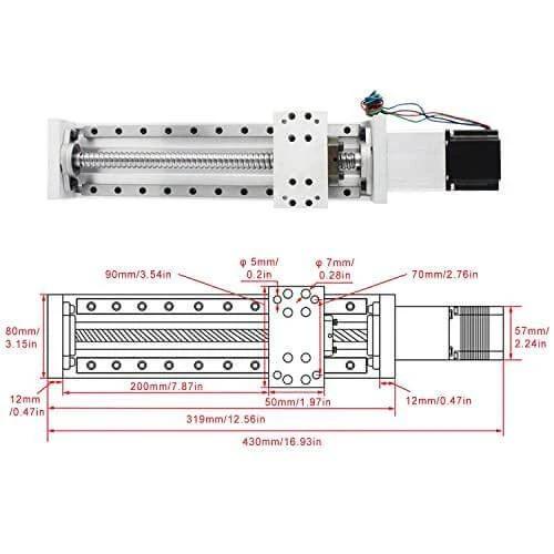 200mm CNC Linear Stage with SFU1605 & Nema23 Motor ✓
