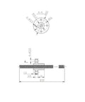 Technical drawing of ✝️ 200mm t8 tr8x8 lead screw and brass nut, acme thread, 2mm pitch, CNC 3D printer z axis replacement