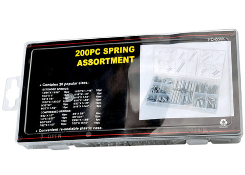 200 Piece Compression and Extension Spring Kit With Plastic Storage Box, 20 Sizes of Small Metal Coil Springs package