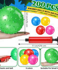 200 Pcs Knobby Balls 6.3 Inch Soft Bouncy Balls Bulk Inflatable Sensory Toys with Air Pump, colorful spiky balls with pump