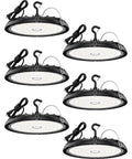 200W UFO LED High Bay Light 6 Pack Beast Bright 30,000 Lumens at 150 Lumens Per Watt, 100-277V IP65 Waterproof Daylight 5000K