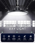 Industrial Grade 200W UFO LED High Bay Light Delivers 30000 Lumens IP65 5000K Daylight Boss Level Brightness in warehouse