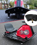 200X50 Inner Tube for Crazy Cart XL DLX Shift and electric scooter in urban setting with detailed view of tube valve