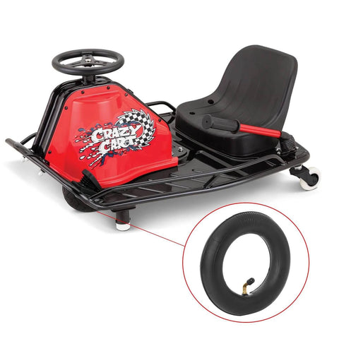 200X50 Inner Tube for Crazy Cart XL DLX Shift Go Kart Dune Buggy with tube detail, black durable material, standard valve.