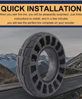 200x50 Solid Tire for Crazy Cart, electric scooter, mountain road background, quick installation