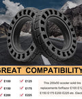 200x50 Solid Tire, 200x50 8''x2'' Scooter Replacement Wheels for Crazy Cart E100 E125 E150 E175 E200 E200s E225