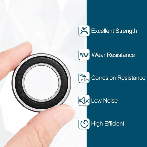 2 Pack 203510-2RS Ball Bearings Non Standard 20mm ID 35mm OD 10mm Thick Double Rubber Sealed Chrome Steel Heavy Duty Bearings