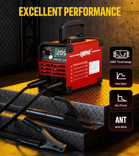 205 Amp Mini Stick Welder 110V With Lift TIG Inverter Arc Welder For DIYers, Hot Start Arc Force Anti Stick VRD with cables