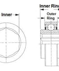 206KRRB6 Special 2 Single Lip Shroud Seals 1" Inner Diameter Bearings - VXB Ball Bearings