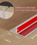 Diagram showing 20Ft T-Shaped Silicone Weather Stripping Seal dimensions, indicating gap suitability for doors and windows.