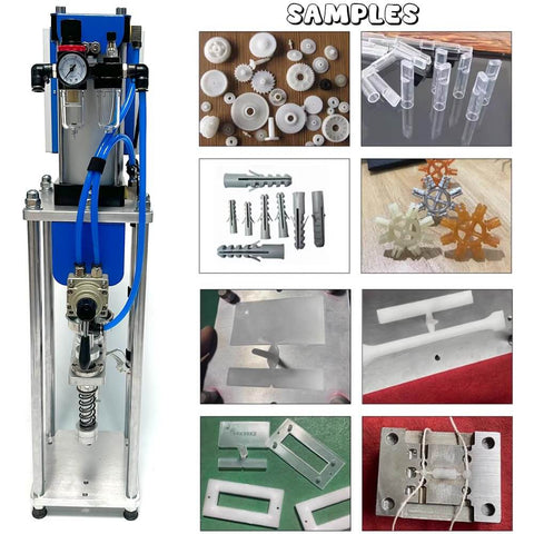 20G Vertical Injection Molding Machine For ABS PVC PP PC PET Polymers 110V With samples of small plastic parts