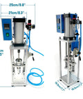 20G Vertical Injection Molding Machine For ABS PVC PP PC PET Polymers 110V With Adjustable Injection Pressure and Precise Temperature Control, front and side view