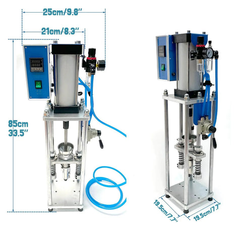 20G Vertical Injection Molding Machine For ABS PVC PP PC PET Polymers 110V With Adjustable Injection Pressure and Precise Temperature Control, front and side view