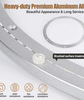 20 Inch Heavy Duty Aluminum Lazy Susan Bearing with brushed surface, highlighting rust and corrosion resistance features.