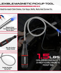 Stay organized and save time with this four-pack telescoping magnetic pickup tool set featuring a 20 inch reach, 1.5 lb lift, and three magnetic trays (3, 4, and 6 inches) to grab metal parts, screws, nails, and debris in garage, workshop
