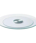 20 Inch Glass Lazy Susan Turntable, Round Clear Tempered Glass Rotating Tray with Smooth Silent 360 Rotation for Dining Tables