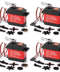 Four-pack of 20KG Servo Motor High Torque Digital Servo Metal Gear Waterproof for 1/8, 1/10 RC Model DIY Car Robot, DS3218, Control Angle 270 Degree
