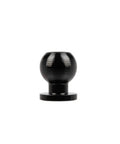 Front view of a 20mm Aluminum Ball with 1/4"-20 (6mm) Thru Hole, Enduro 20 Series, black finish, hardware not included.