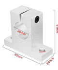 Pack Of 4 SK20 Aluminum Linear Motion Rail Clamping Guides For 20mm Shafts showing detailed dimensions