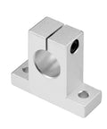 20mm Shaft Support SK20 Linear Motion Guide Block Set for CNC Machines and 3D Printers, aluminum, front view.