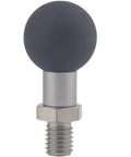 20mm Ball Adapter with M8 Stud for Motorcycle GPS and Dash Cam Mounts, stainless steel core with TPU coating, front view