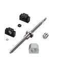 20mm Ballscrew Kit SFU2005 RM2005 Anti-Backlash Ball Screw, L 59.06 inch / 1500mm, with nut, coupler, and BK/BF15 supports for CNC machine.