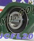 20mm Bearing UCFL204 + 2 Bolts Flanged Cast Housing Mounted Bearings - VXB Ball Bearings