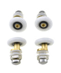 20mm diameter brass shower door wheels with nylon rollers, stainless steel screws, and ball bearings, 4-piece set