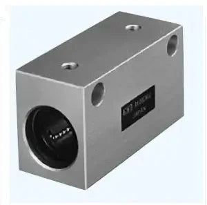 AK20GWUU NB 20mm Double Wide Compact Block Unit Motion Linear Bearing for stable alignment, shown in metal housing with smooth finish.