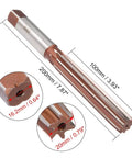 20mm Hand Reamer Pro Grade Heavy Duty Alloy Tool Steel H8 With 8 Straight Flutes, showing dimensions and square shank close-up