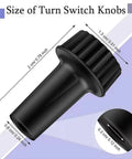 20mm Standard Size Lamp Turn On Off Switch Knobs Replacement Pack Of 8 For Floor And Table Lamps, black knob dimensions displayed
