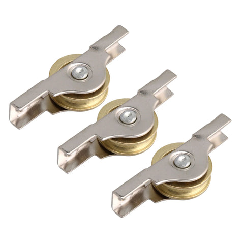 20mm Slotted Sliding Roller Wheel Set For Wardrobes Cabinets Bookcases And Doors With Copper Wheel And Metal Construction