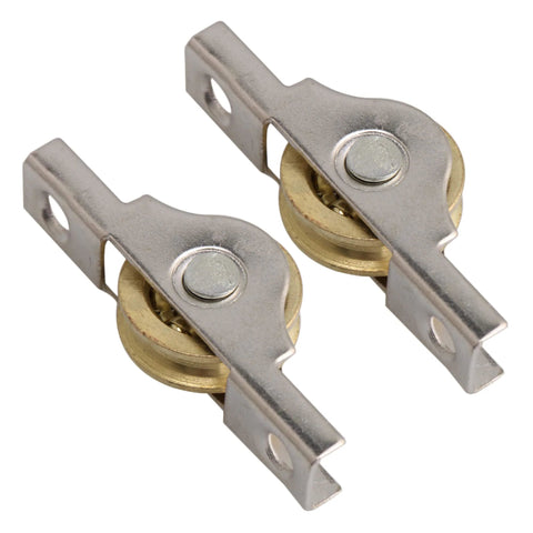 20mm Slotted Sliding Roller Wheel Set For Wardrobes Cabinets Bookcases And Doors With Copper Wheel And Metal Construction Set of 20