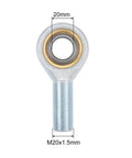 20mm Rod End Bearing M20x1.5mm Rod Ends Ball Joint Male Right Hand Thread, front view, 20mm bore, carbon steel, gold ring visible
