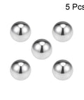 5-pack of 20mm Stainless Steel Bearing Balls G100 Precision, smooth 304 grade stainless steel, shown on a white background