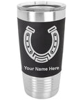 20oz Vacuum Insulated Tumbler Mug With Personalized Engraving Included, Silicone Grip, Black Finish, front view