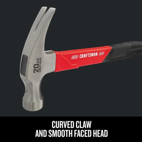 Fiberglass Hammer 20 Ounce With Overstrike Guard And Secure Comfort Grip For Construction And Remodeling Projects Ideal For Driving Nails Durable Head With Impact Absorbing Fiberglass Handle Reduces Vibration For Pro Contractors And DIY Enthusiasts