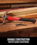 Fiberglass Hammer 20 Ounce With Overstrike Guard And Secure Comfort Grip For Construction And Remodeling Projects Ideal For Driving Nails Durable Head With Impact Absorbing Fiberglass Handle Reduces Vibration For Pro Contractors And DIY Enthusiasts