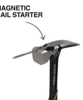 Smooth Face Framing Hammer With A 20-Ounce Forged Steel Head Delivers Precise, Powerful Drives With Magnetic Nail Starter close-up.
