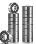 Stacks of 20 Pcs 608 2RS Ball Bearings Deep Groove Double Rubber Sealed Miniature 8x22x7 Mm Bearing Steel