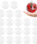 20 PCS Clear Plastic Fillable Balls Ornaments, 3.15 Inch for DIY Crafts, Christmas Ornaments and Home Decor