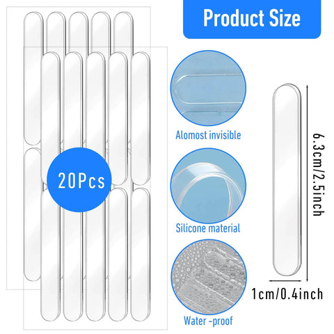 20 Piece Clear Silicone Cabinet Door Bumpers Set With Self Adhesive Strips for surface protection and noise reduction