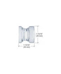 Clear Crystal Knob Set For UV Bond Adhesive, Traditional Style, No-Drill Glue-On Installation, dimensions shown on diagram