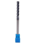 Solid carbide end mill with AlTiN coating, 1/4 in cutting diameter, 1/4 in shank, 4-flute square end, long length of cut