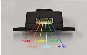 Ultra Lightweight ToF Lidar Sensor Scanner With 0-4m Range For Drones And Robots, rear view wiring connections visible