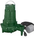 Heavy Duty Cast Iron Effluent And Sump Pump 3 4 Hp Automatic With Float Switch 115 Volt 1 Phase 1 2 Inch Discharge in green.