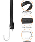Close-up of 21 Inch Tarp Straps With Hooks 50 Pack Adjustable Rubber Bungee Tie Downs showing stretchability and integrated hook design.